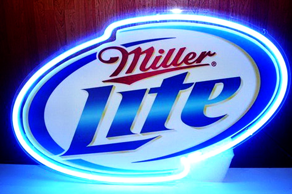 Miller Lite Back Board Neon Sign
